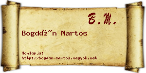 Bogdán Martos névjegykártya
